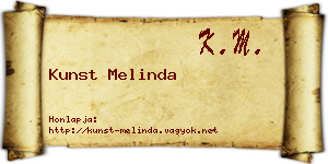 Kunst Melinda névjegykártya